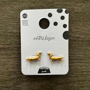 Gold Dachshund Earrings